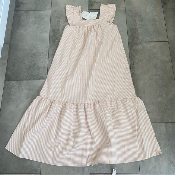 NEW Christy Dawn The Benny Dress in Pink Harvest Stripe linen blend size XS - Picture 6 of 9